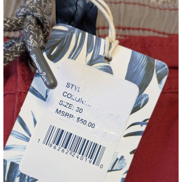 Havana Jim Brick Red Lazy Joe Elastic Waist Shorts New Size 30 Mens Drawstring - Picture 4 of 7